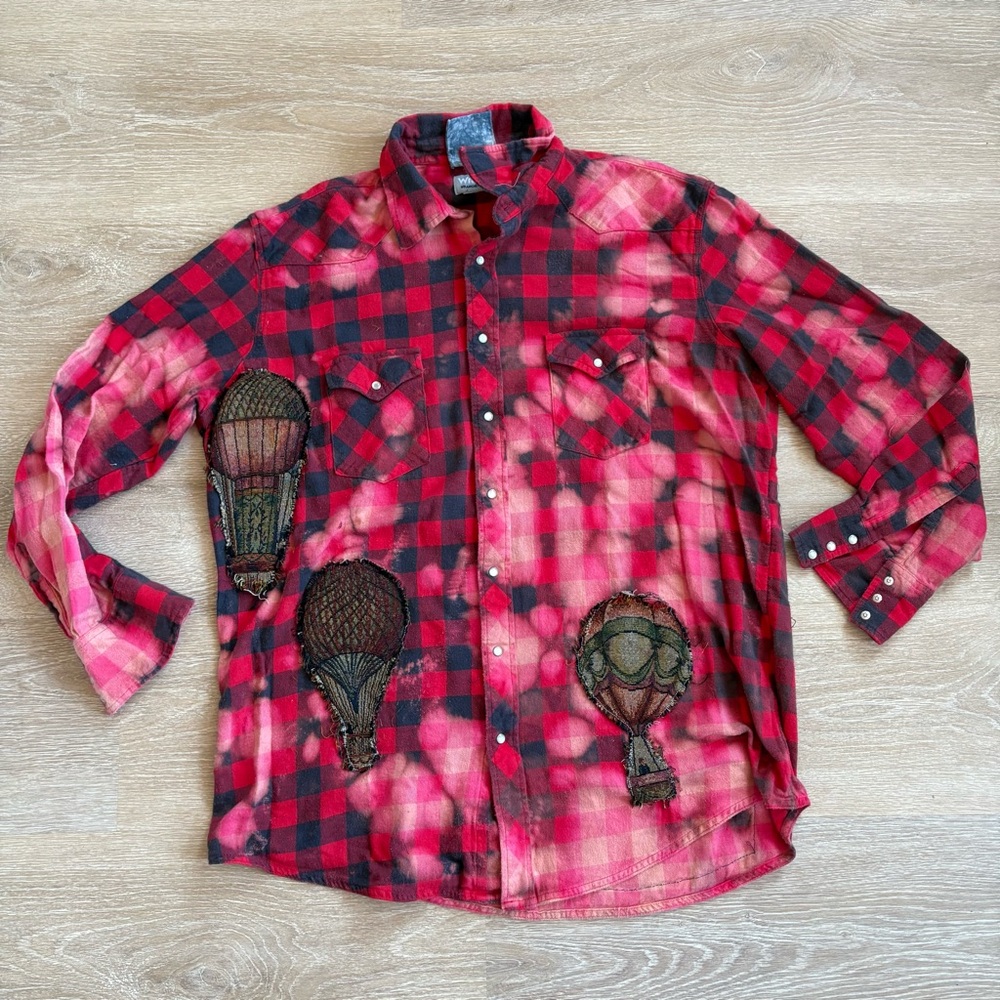 Grateful Dead Upcycled Patchwork Flannel - image 5